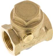 Swing check valve G 3/4", PN 12, Brass, kovinsko tesnjenje