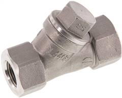 Y-socket check valve, G 3/8", PN 40, stainless steel