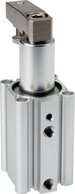Schwenkspanner / Klemmzylinder Ø 25 mm, Klemmhub 10mm rechtsschwenkend (schwenkt beim Klemmen im Uhr